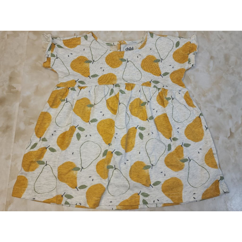 Girls Child of Mine Shirt Yellow Pear Print Gray Size 5T